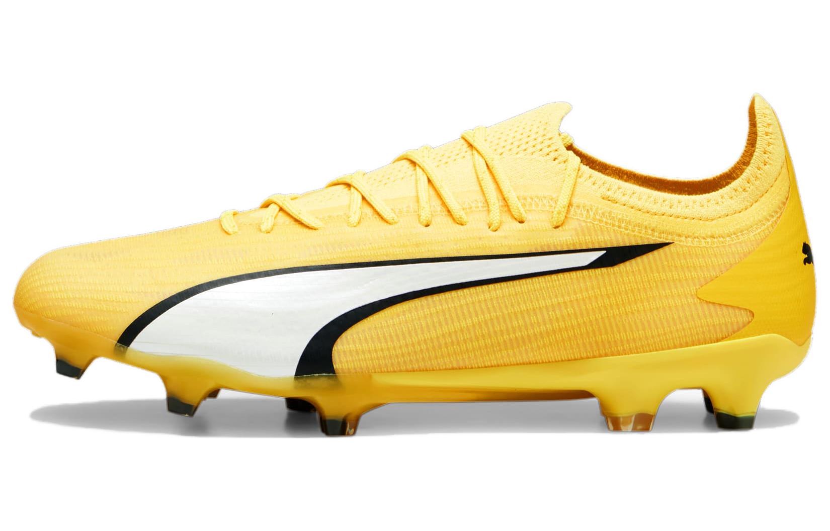 PUMA Ultra Ultimate Lace Up AG Artificial Ground FG Firm Ground Abrasion Resistant Soccer Shoes Men's Yellow