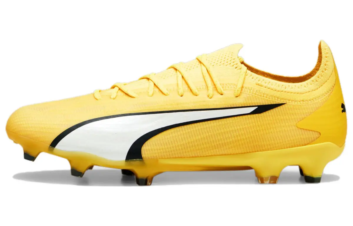 PUMA Ultra Ultimate Lace Up AG Artificial Ground FG Firm Ground Abrasion Resistant Soccer Shoes Men's Yellow