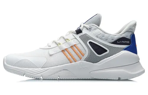 Li Ning Trendy Cushioning Low top Running Shoes Unisex White Gray Blue