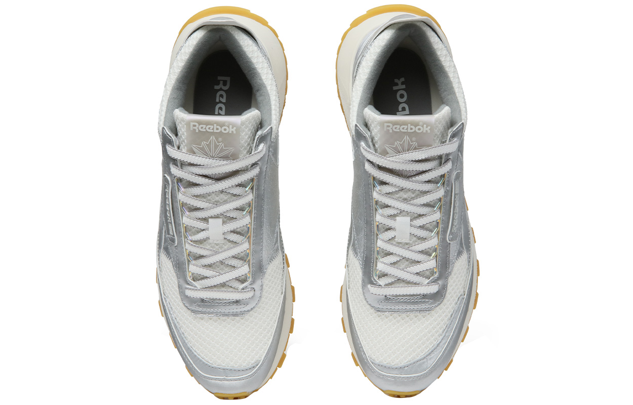 Reebok Abrasion Resistant Low top Casual Running Shoes Unisex Silver Gray