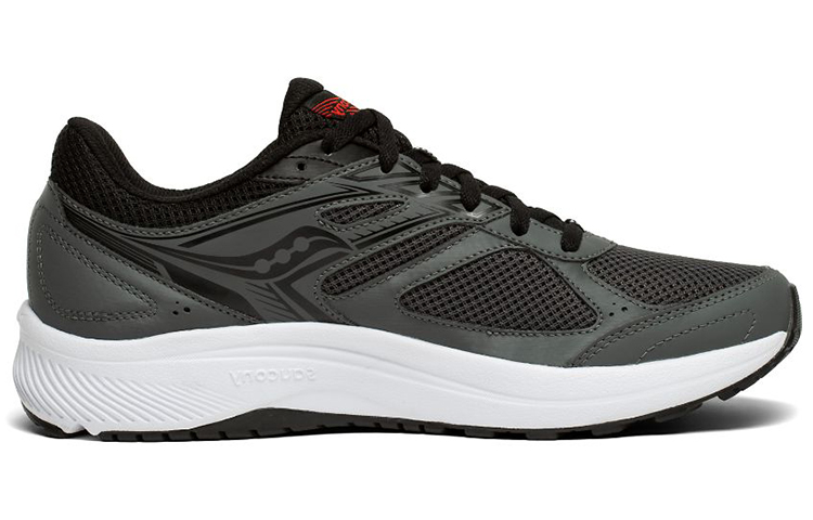 Saucony Cohesion 14 Mesh Cushioning Slip Resistant Abrasion Resistant Low top Running Shoes Men’s Gray Black Standard M