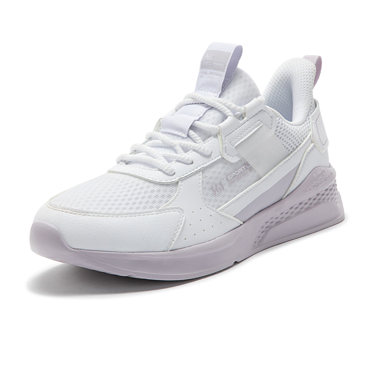 361° Color Block Cushioning Abrasion Resistant Lightweight Low top Casual Running Shoes Women’s White Purple