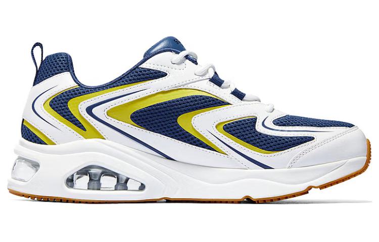 Skechers Fabric Wear resistant And Lightweight Low top Casual Running Shoes Men’s White Blue