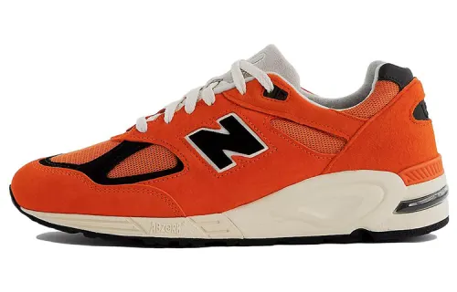 New Balance NB 990 V2 Marigold retro and simple, suede fabric pigskin, wear-resistant, breathable and lightweight, low-top running shoes, same style for men and women, orange and black