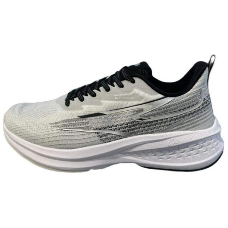 Erke Comfortable Abrasion Resistant Abrasion Resistant Low top Running Shoes Men’s Gray White