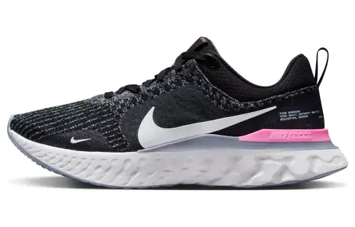 Nike React Infinity Run Flyknit 3 Comfortable Sports Shock Absorbing Breathable Lightweight Low-top Sprint Running Shoes Men's Black