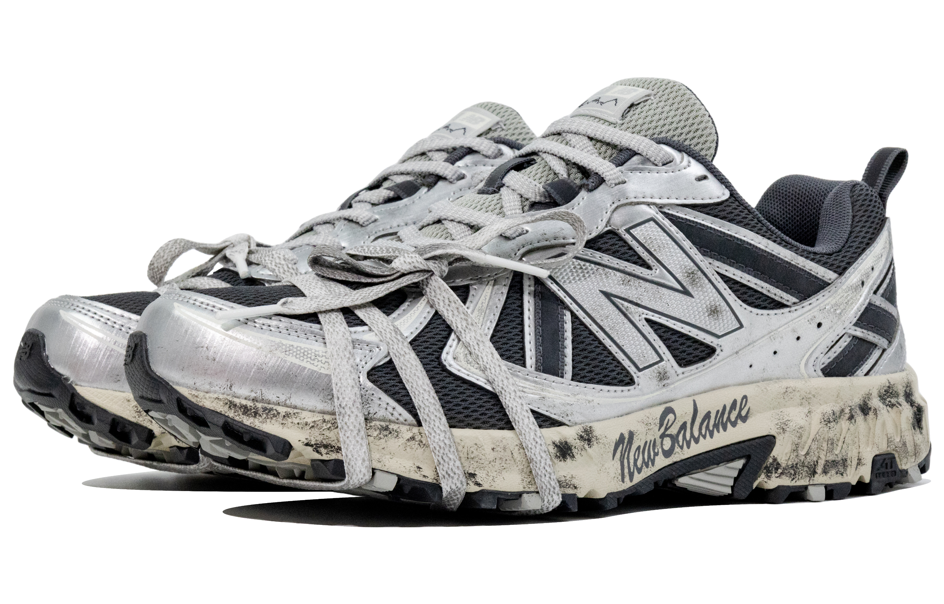 New Balance NB 410 V5 Abrasion Resistant Low top Trail Running City Commuting Running Shoes Unisex Silver Gray