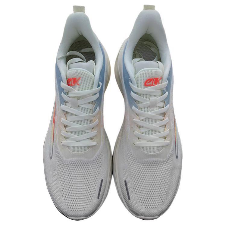 Erke Comfortable Cushioning Breathable Low top Platform Casual Running Shoes Unisex White