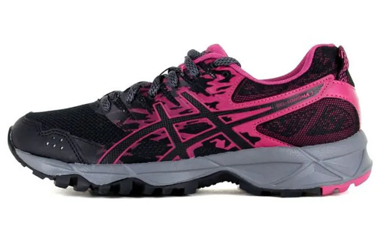 Asics Gel Sonoma 3 Abrasion Resistant Low top Running Shoes Women's Black Purple