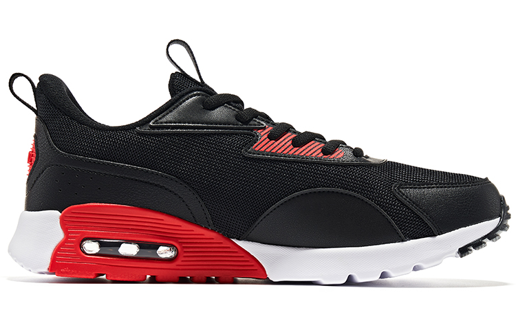 Erke Slip Resistant Abrasion Resistant Low top Running Shoes Men’s Black Gray Red