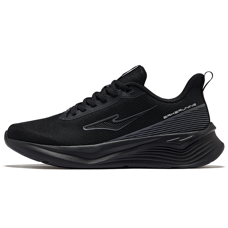 Erke Flying Speed 2 Cushioning Rebound Lightweight Breathable Low top Casual Running Shoes Men’s Pure Black