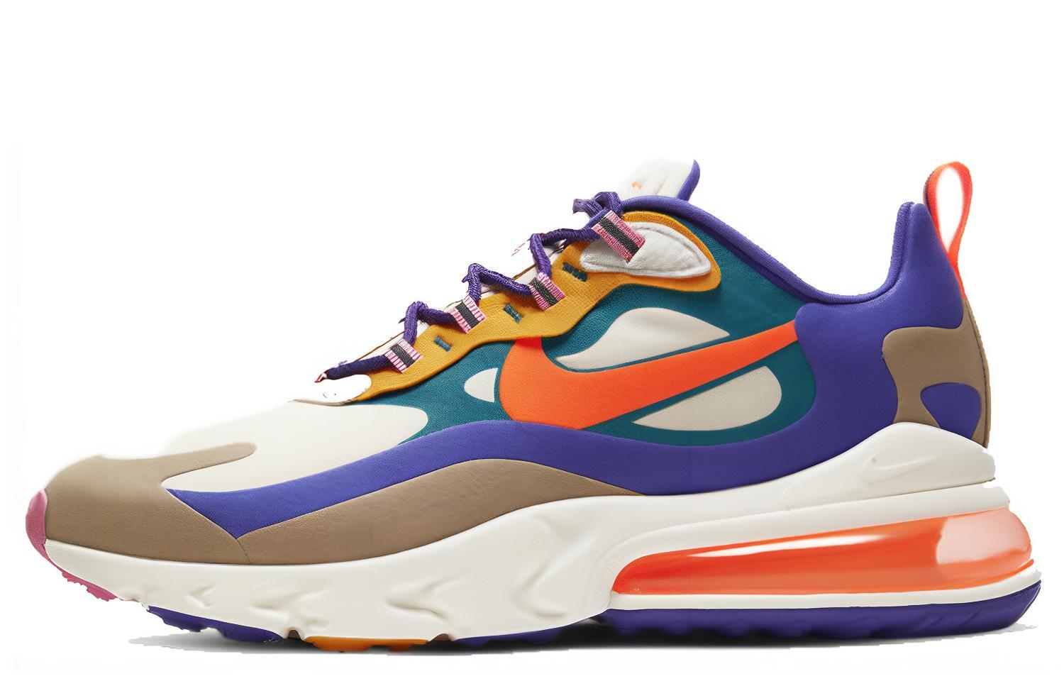 Nike Air Max 270 React Retro Comfort Low Top Casual Running Shoes Men's Blue Orange