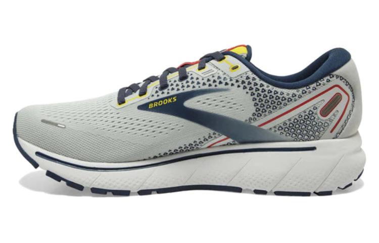 Brooks Brooks Ghost 14 Comfortable, daily non-slip and wear-resistant, low top casual running shoes, men's gray-blue yellow