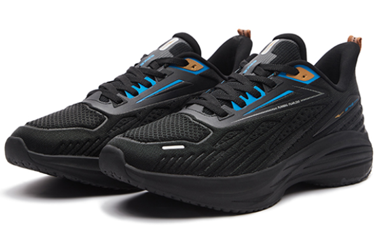 Erke Cushioning Slip Resistant Abrasion Resistant Rebound Low top Casual Running Shoes Men’s Black Blue