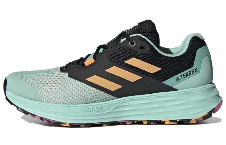 Adidas Terrex Two Flow Fabric Breathable Low top Running Shoes Women's Black Green