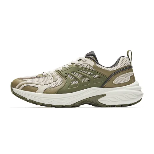 Anta Lightweight Low top Casual Running Shoes Men's Mud Gray Dried Wood Color