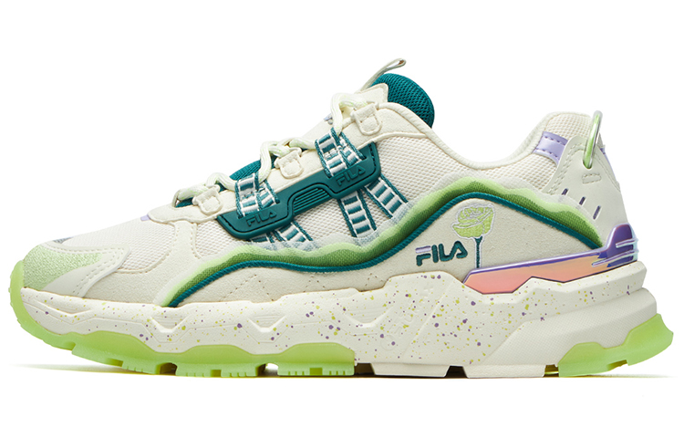 Женские кроссовки Fila FILA Disruptor TPU (белые с зеленым и розовым)