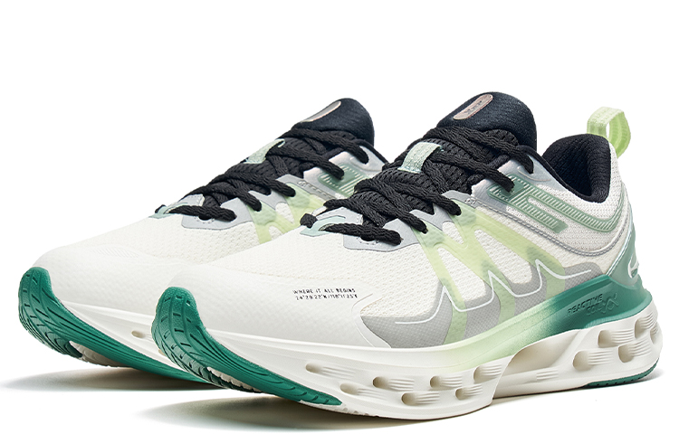 XTEP Cushioning Spin 10.0 Slip Resistant Abrasion Resistant Low top Running Shoes Men’s White Green Gray