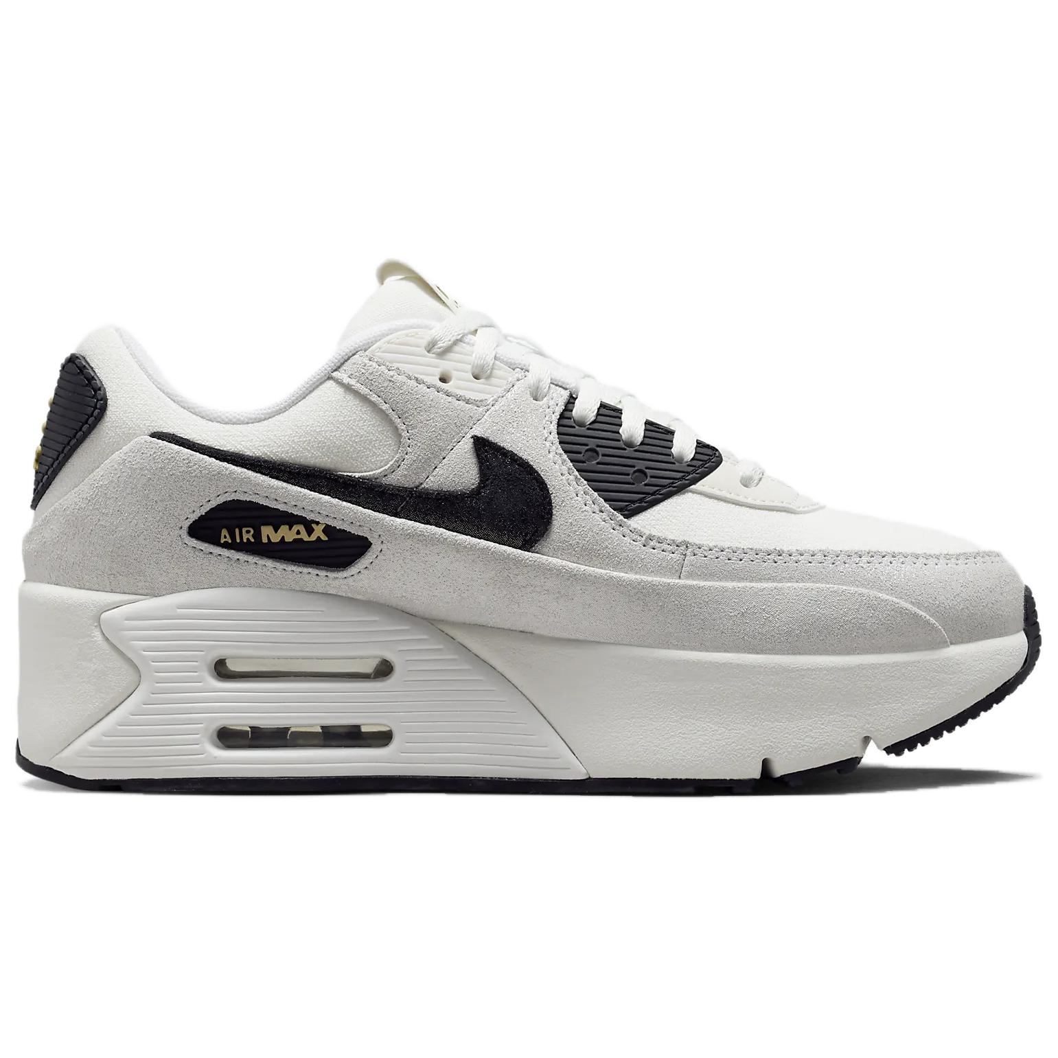 Nike Air Max 90 LV8 White Metallic Gold Black Women’s