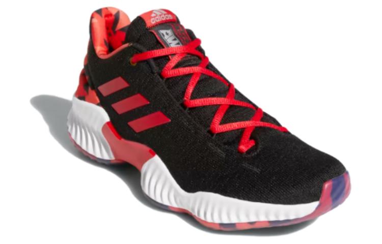 Adidas Pro Bounce 2018 Abrasion Resistant Breathable Low top Running Shoes Unisex Black Red