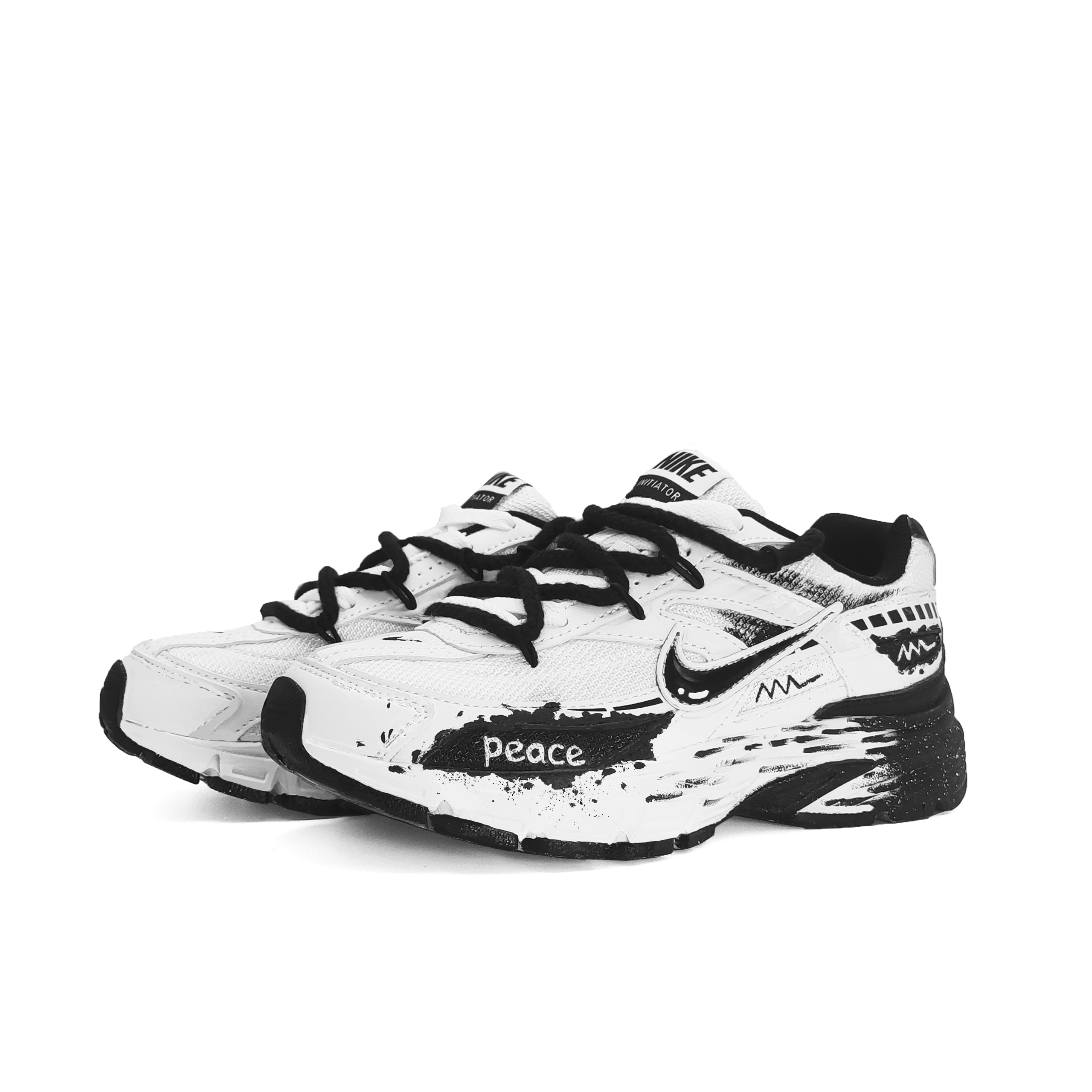Nike Initiator Mesh Low top Running Shoes Unisex Black White