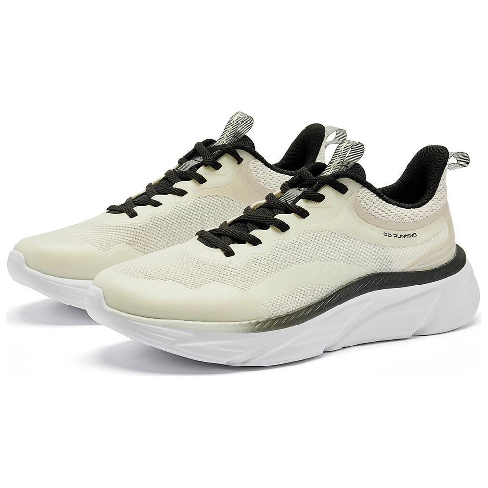 QIAODAN Cushioning Slip Resistant Cushioning Slip Resistant Low top Casual Running Shoes Men’s Beige Black