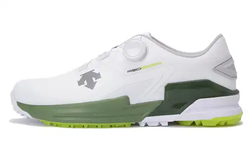 DESCENTE Cushioning, Wear Resistant Low top Golf Shoes Men's White Green