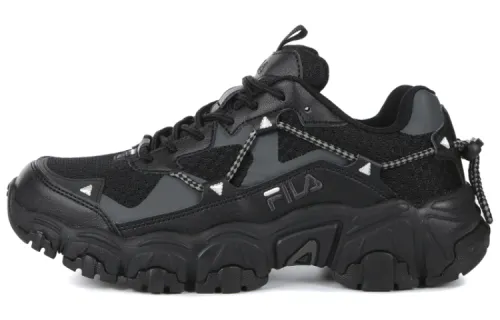 FILA Fila Running MIXR'FM Bumper Shoes' Fabric Synthetic Leather Sport Comfort Wear Resistant Low Top Lifestyle Casual Shoes Men and Women Black Grey