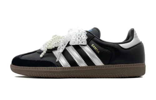 Adidas Originals SAMBA OG Slip Resistant Low top Skateboard Shoes Unisex Black Silver