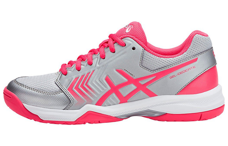 ASICS Gel Dedicate 5 Comfortable Abrasion Resistant Low top Running Shoes Women's Gray Pink