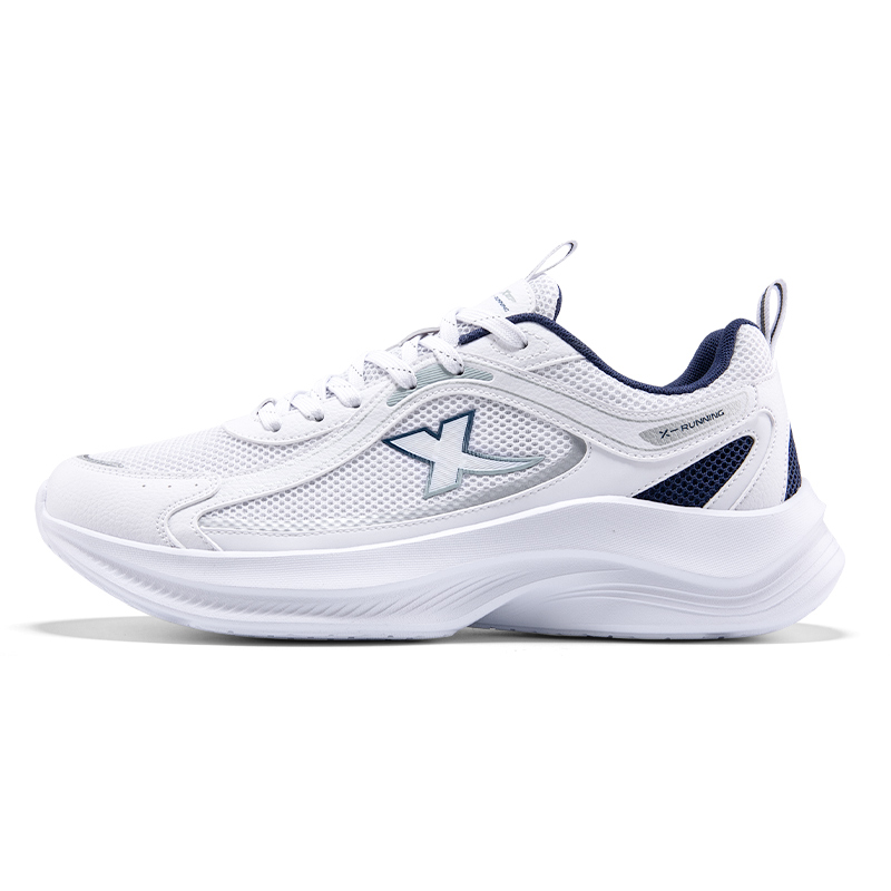XTEP Cushioning Lightweight Abrasion Resistant Low top Casual Running Shoes Men’s White Blue