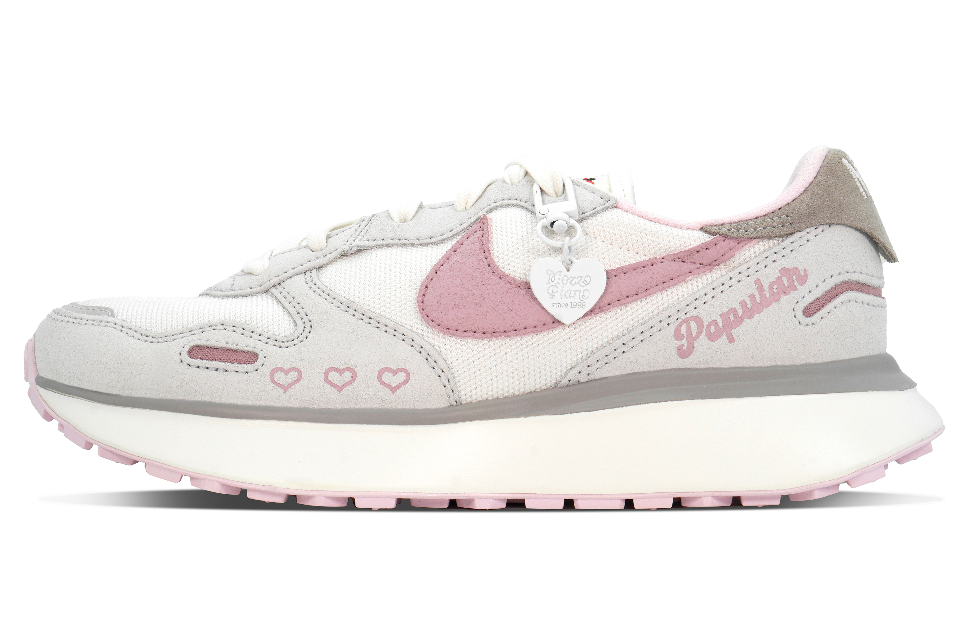 Nike Phoenix Waffle Cushioning Low top Running Shoes Women’s Gray White Pink