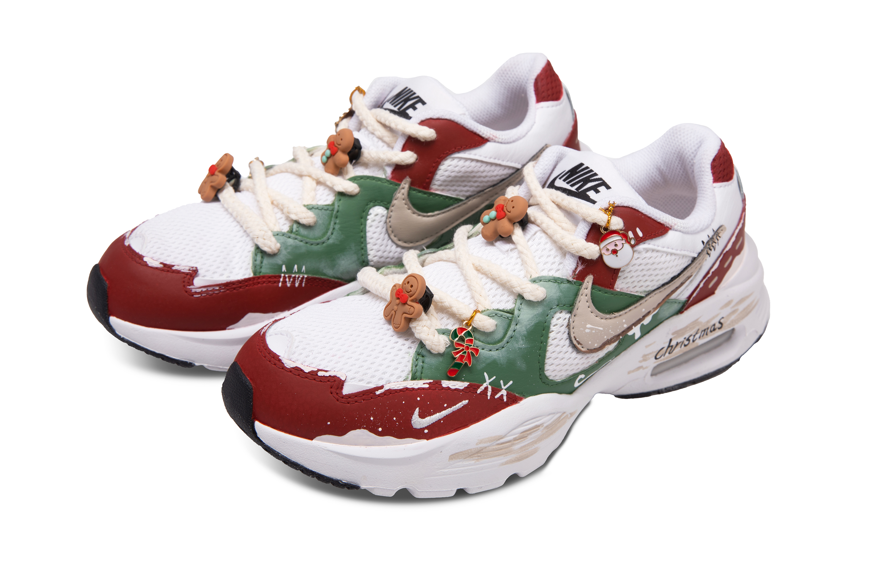 Nike Air Max Fusion Slip Resistant Low top Running Shoes Women’s Red Green