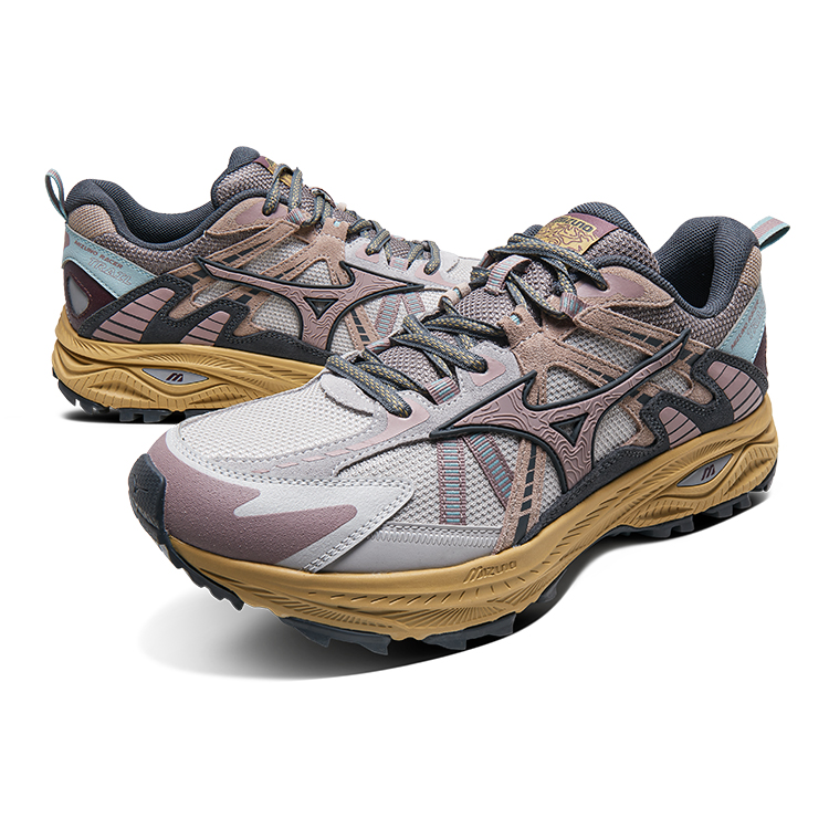 Mizuno Racer Trail Breathable Slip Resistant Abrasion Resistant Low top Running Shoes Unisex Reddish Gray