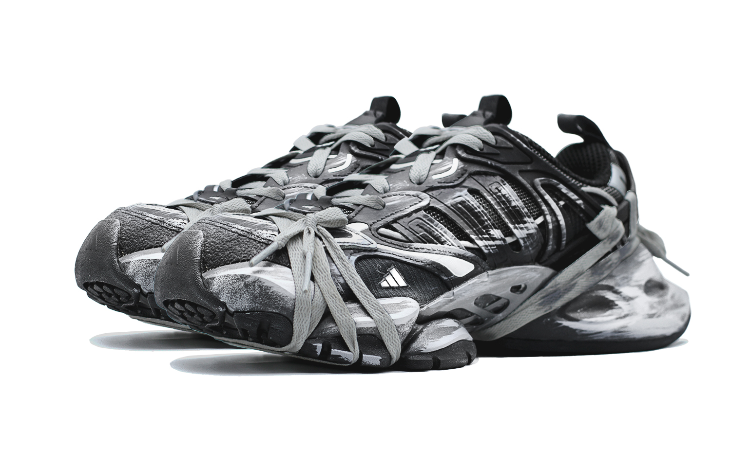 Adidas XLG RUNNER DELUXE Abrasion Resistant Breathable Low top Running Shoes Unisex Black Gray
