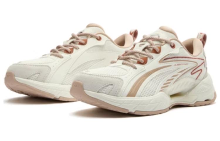 QIAODAN VIA9000 Mesh Abrasion Resistant Low top Casual Shoes Women’s White Brown