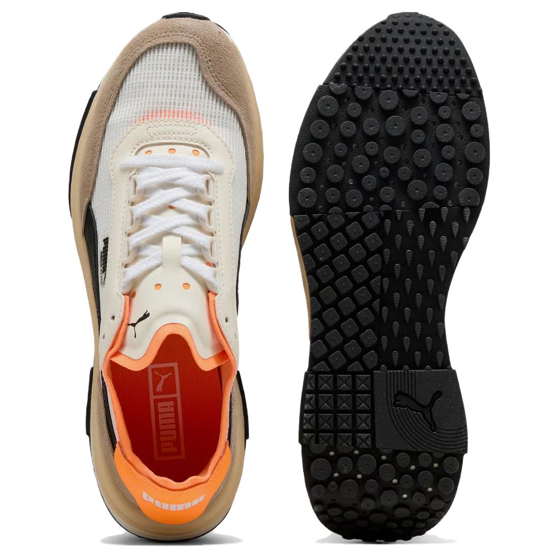 PUMA RIDER ELITE Cushioning Abrasion Resistant Support Low top Running Shoes Unisex Brown White Orange