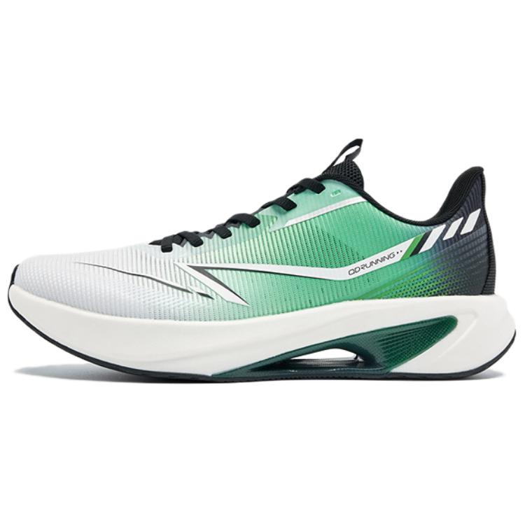 QIAODAN Cushioning Abrasion Resistant Lightweight Low top Casual Running Shoes Men’s White Green Black