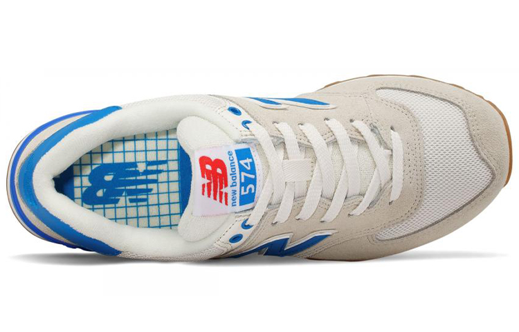 Женские кроссовки New Balance 574 (морская соль) — 海盐白/电路蓝 — фото 4