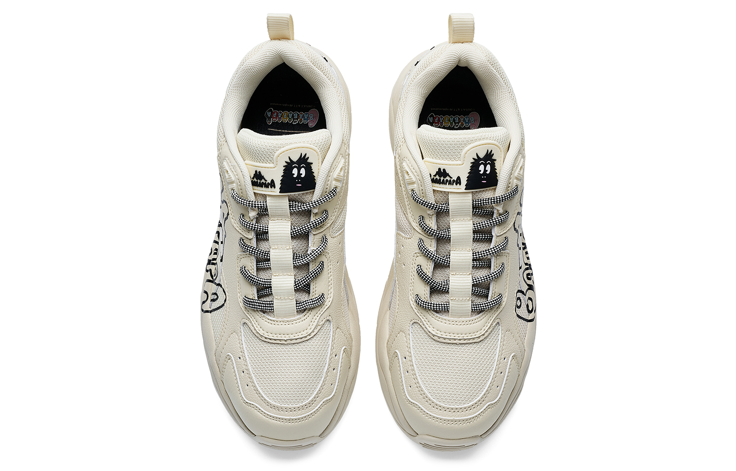 BARBAPAPA x Kappa Abrasion Resistant Breathable Low top Casual City Commuting Running Shoes Unisex Cheese White Black