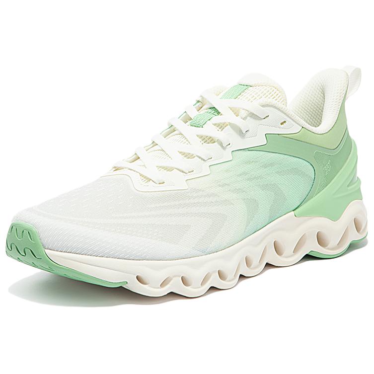 361° Cushioning Slip Resistant Abrasion Resistant Lightweight Low top Running Shoes Men’s White Green