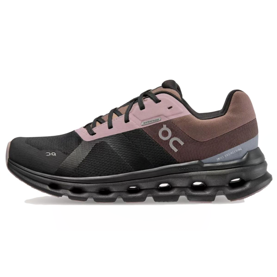 Женские кроссовки On Cloudrunner Waterproof (черно-коричневые)