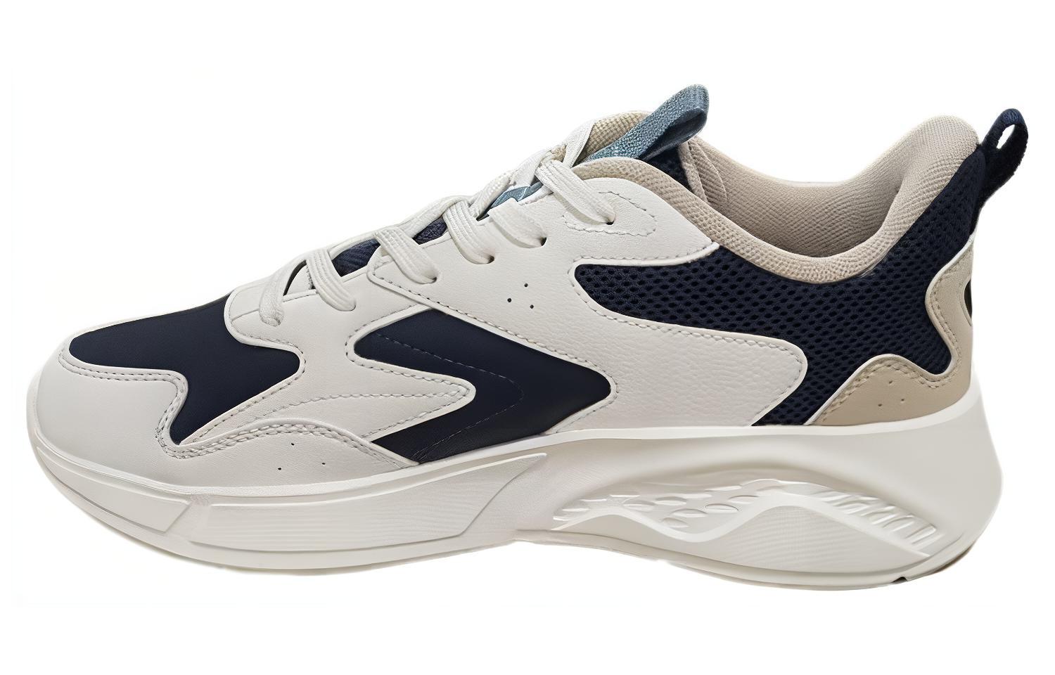 361° Comfortable Round Toe Slip Resistant Abrasion Resistant Low top Running Shoes Men’s White Blue