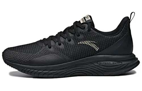 Anta Flash Mesh, Textile, Synthetic Leather Slip Resistant Abrasion Resistant Low top Running Shoes Men's Black Gold