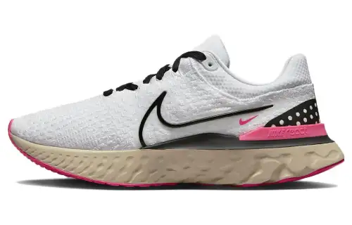 Nike React Infinity Run Flyknit 3 comfortable sports fabric shock-absorbing non-slip wear-resistant breathable lightweight rebound low-top casual running shoes men's white black pink