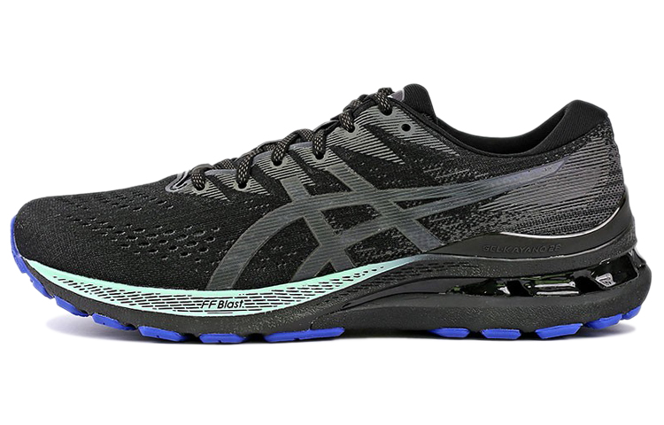 Asics Gel-Kayano 28 Stable Support Fabric Low Top Marathon Running Shoes Men's Black Green
