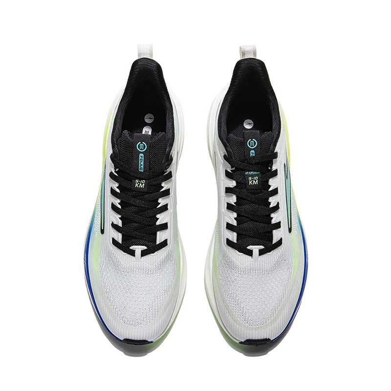 Erke Cushioning Slip Resistant Abrasion Resistant Breathable Lightweight Low top Running Shoes Men’s White Blue