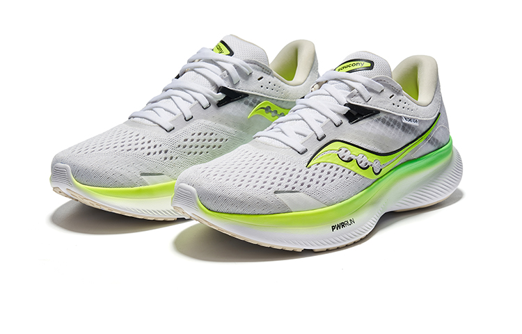 Saucony Ride 16 Slip Resistant Low top Training Running Shoes Women’s White Green