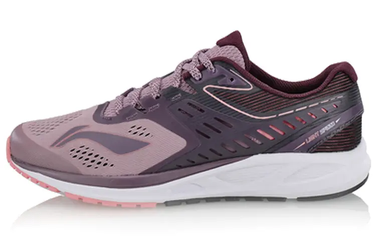 Li Ning Versatile Cushioning Slip Resistant Abrasion Resistant Low top Running Shoes Women's Dark Plum Purple