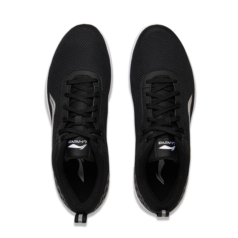 Li Ning Cushioning Slip Resistant Abrasion Resistant Low top Casual Running Shoes Men’s Black